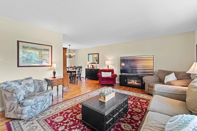 35 Highview Ave, Florida, NY 10921 - living room with a chandelier and wood finished floors