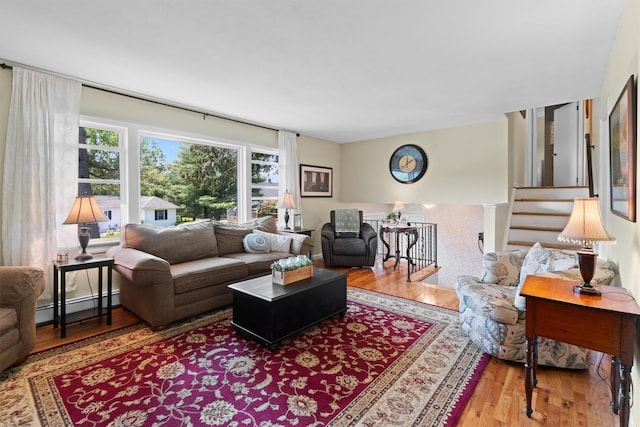 35 Highview Ave, Florida, NY 10921 - living room featuring a baseboard heating unit and wood finished floors