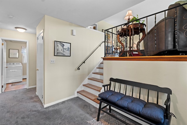 35 Highview Ave, Florida, NY 10921 - staircase featuring washer / clothes dryer and carpet