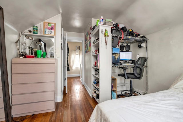 4360 Auburndale Ln, Flushing, NY 11358 - bedroom with lofted ceiling and hardwood / wood-style floors