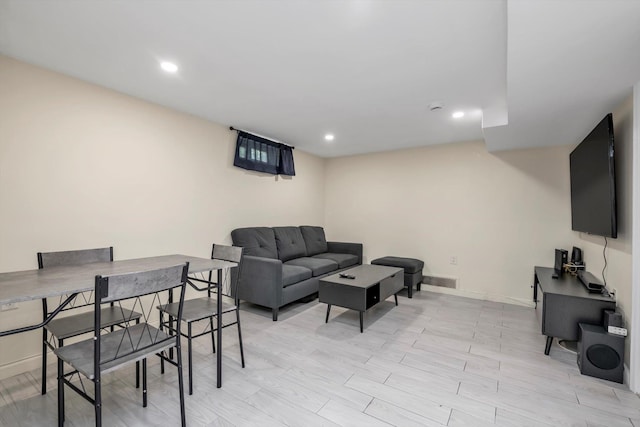 4360 Auburndale Ln, Flushing, NY 11358 - living room featuring recessed lighting and light wood-type flooring