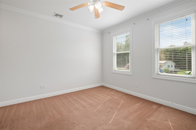 446 M And M Rd, Middletown, NY 10940 - unfurnished room featuring carpet floors, ornamental molding, baseboards, and a ceiling fan