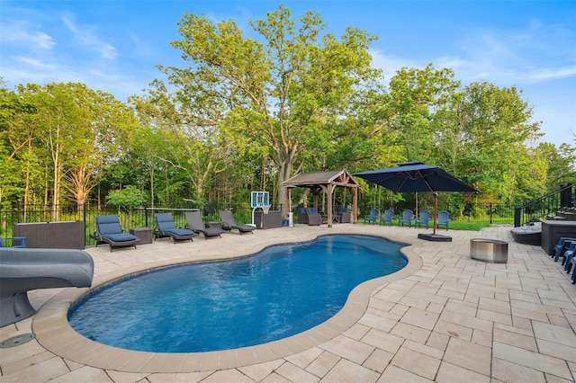 446 M And M Rd, Middletown, NY 10940 - view of swimming pool featuring a gazebo, a patio, and an outdoor hangout area
