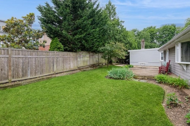 12 Hazel Pl, Woodmere, NY 11598 - fenced backyard featuring a wooden deck