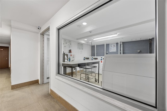 138-12 Northern Blvd Unit 3E, Flushing, NY 11354 - hall featuring baseboards, tile patterned floors, and recessed lighting