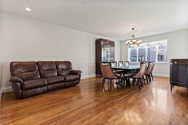 218 Middleton St Unit Apt6Rooftop, Brooklyn, NY 11206 - dining space featuring a chandelier, wood finished floors, baseboards, and recessed lighting
