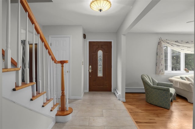 16 Shipley Dr, Cortlandt Manor, NY 10567 - foyer with baseboard heating and stairway