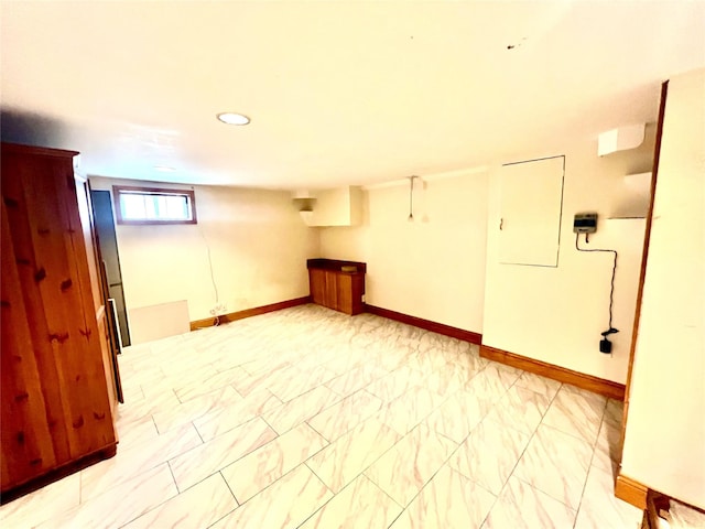 636 Derby Ave, Woodmere, NY 11598 - basement with baseboards and recessed lighting