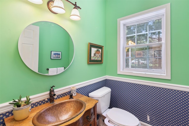 1771 Hanover St, Yorktown Heights, NY 10598 - bathroom with healthy amount of natural light, wainscoting, and vanity