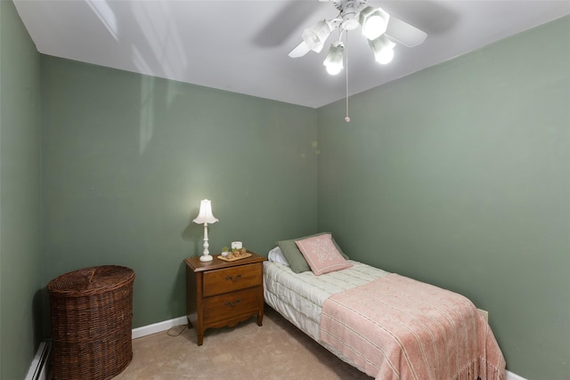 1771 Hanover St, Yorktown Heights, NY 10598 - bedroom featuring light colored carpet, a ceiling fan, and baseboard heating