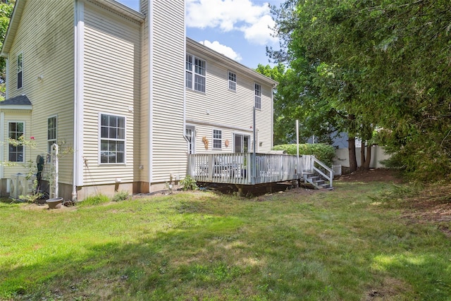 1771 Hanover St, Yorktown Heights, NY 10598 - back of house featuring a yard and a deck