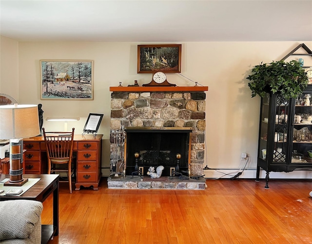 74 E Ridge Rd, Warwick, NY 10990 - living area with wood finished floors and a fireplace