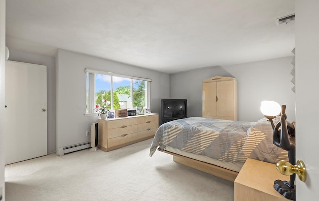 34 Oak Meadow Rd, Commack, NY 11725 - bedroom with light carpet and baseboard heating