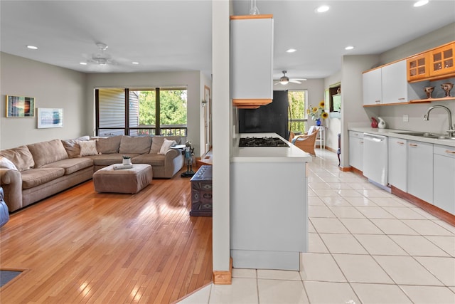 4 Hudson Watch Dr Unit 4, Ossining, NY 10562 - living room featuring ceiling fan, recessed lighting, healthy amount of natural light, and light wood-style floors