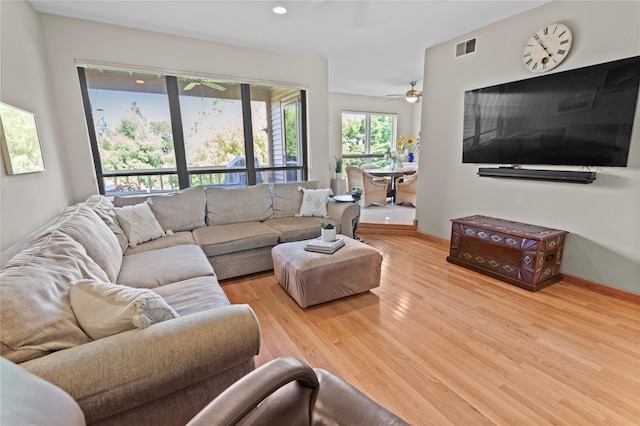 4 Hudson Watch Dr Unit 4, Ossining, NY 10562 - living room featuring ceiling fan, light wood finished floors, and recessed lighting