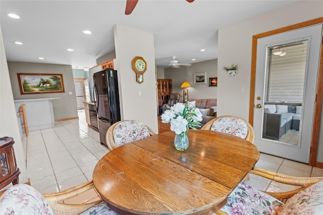 4 Hudson Watch Dr Unit 4, Ossining, NY 10562 - dining area with a ceiling fan, light tile patterned flooring, and recessed lighting