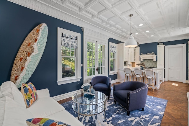 7 Fox Meadow Ln, Lloyd Harbor, NY 11743 - living room with baseboards and recessed lighting