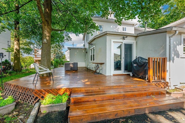 146 First St, Yonkers, NY 10704 - wooden terrace with grilling area