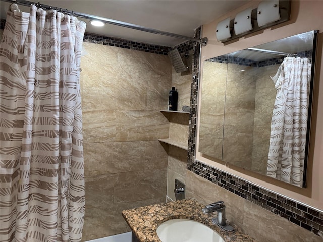 61-55 98th St Unit 14L, Rego Park, NY 11374 - full bathroom featuring vanity and shower / tub combo with curtain