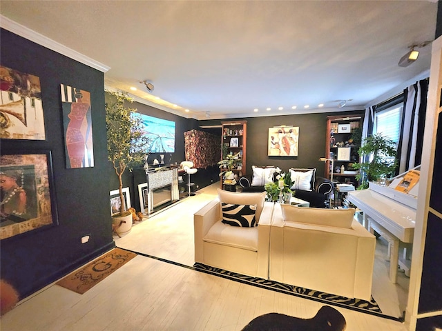 112-25 34th Ave Unit 2D, Corona, NY 11368 - living area featuring hardwood / wood-style flooring and recessed lighting