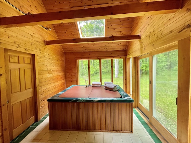 71 Saddleback Ridge Rd, Wallkill, NY 12589 - sunroom featuring a jacuzzi and healthy amount of natural light