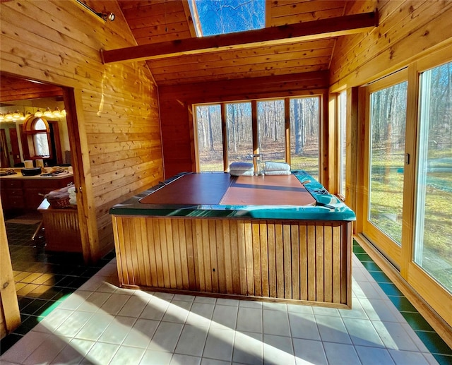 71 Saddleback Ridge Rd, Wallkill, NY 12589 - sunroom / solarium featuring a hot tub and healthy amount of natural light