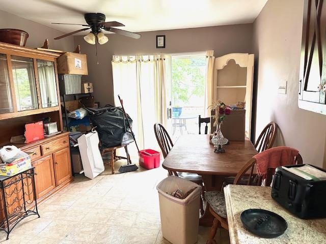 159 Forest Rd E, Mastic Beach, NY 11951 - dining room featuring a ceiling fan