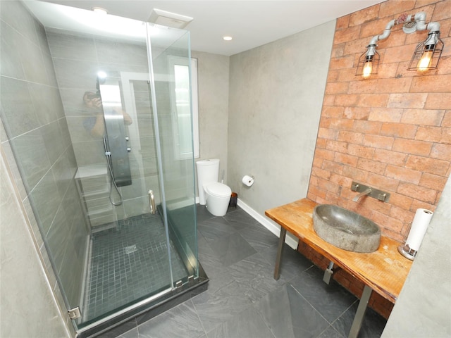 35 Junard Blvd, Port Jefferson Station, NY 11776 - bathroom featuring a stall shower, toilet, and a sink