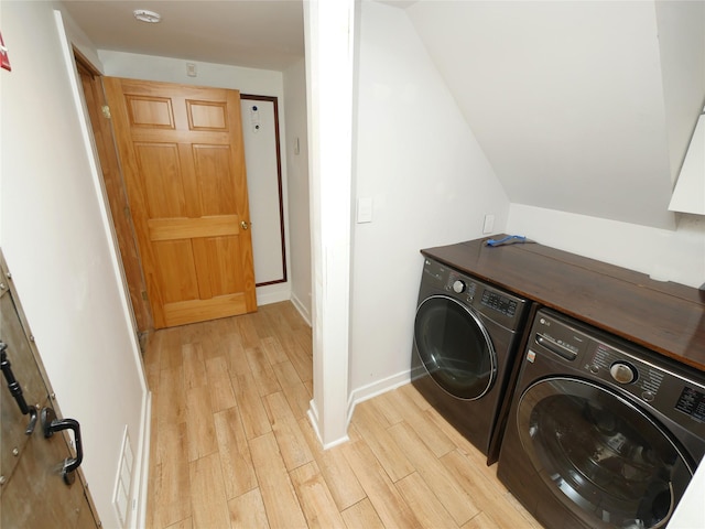 35 Junard Blvd, Port Jefferson Station, NY 11776 - washroom featuring separate washer and dryer, light wood finished floors, and baseboards