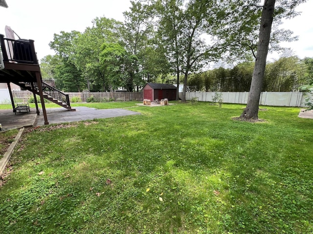 35 Junard Blvd, Port Jefferson Station, NY 11776 - view of yard with a patio, stairway, and a wooden deck