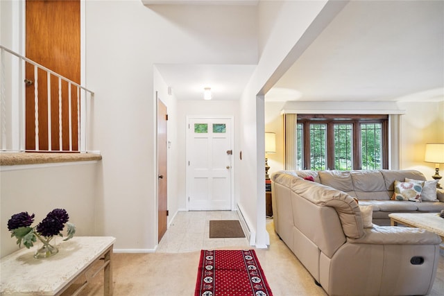 82 Cherry Ln, Lynbrook, NY 11563 - entryway with plenty of natural light and light colored carpet