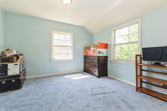 16249 13th Ave, Beechhurst, NY 11357 - carpeted bedroom with multiple windows, lofted ceiling, and baseboards