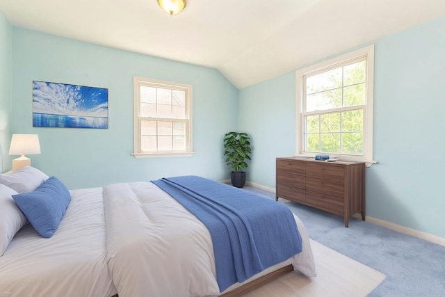 16249 13th Ave, Beechhurst, NY 11357 - bedroom with vaulted ceiling, baseboards, and carpet flooring
