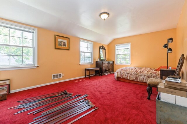 16249 13th Ave, Beechhurst, NY 11357 - bedroom featuring carpet, vaulted ceiling, and baseboards