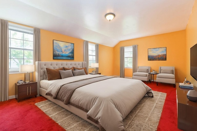 16249 13th Ave, Beechhurst, NY 11357 - bedroom with carpet flooring, lofted ceiling, and baseboards