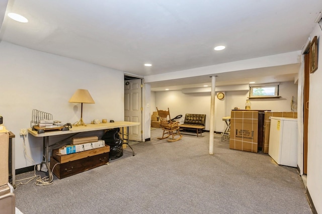 16249 13th Ave, Beechhurst, NY 11357 - living area featuring carpet and recessed lighting