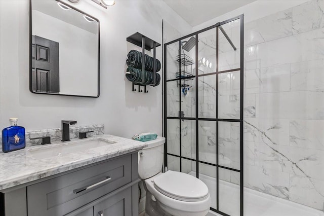 845 Atlantic St, Lindenhurst, NY 11757 - bathroom featuring vanity, a stall shower, and toilet