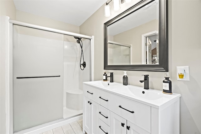 3856 Marcy St, Mohegan Lake, NY 10547 - bathroom with a shower stall and double vanity
