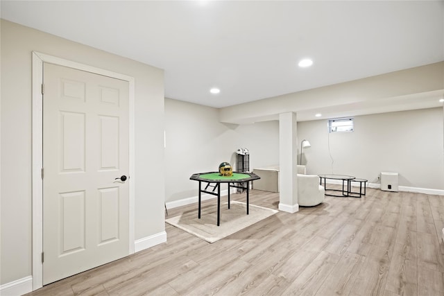 3856 Marcy St, Mohegan Lake, NY 10547 - playroom with light wood-style floors and recessed lighting