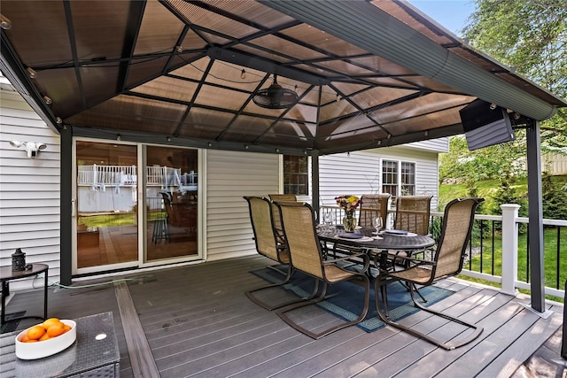 3856 Marcy St, Mohegan Lake, NY 10547 - wooden deck with a gazebo and outdoor dining area
