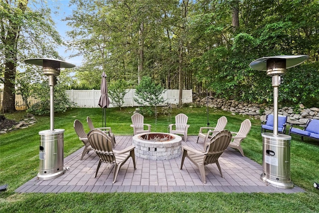 3856 Marcy St, Mohegan Lake, NY 10547 - view of patio / terrace featuring a fire pit