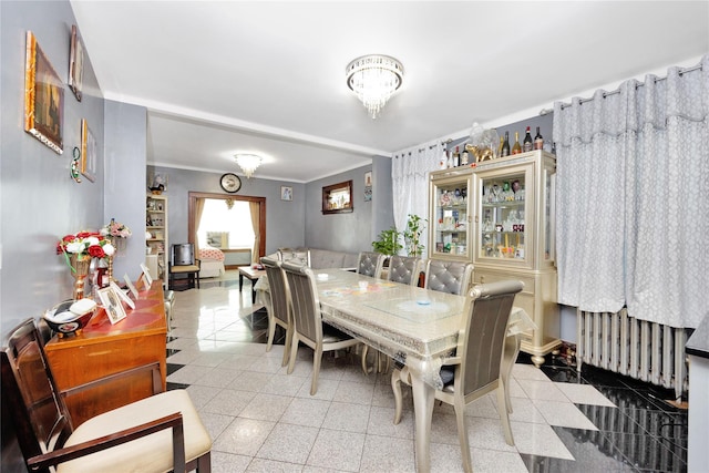6018 Bleecker St, Ridgewood, NY 11385 - dining room with ornamental molding, granite floors, and baseboards