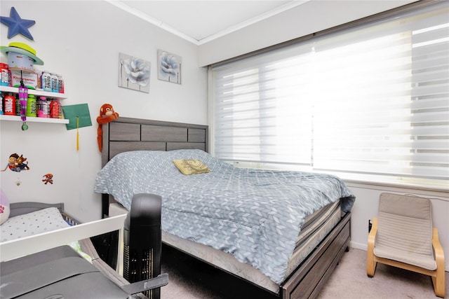 6018 Bleecker St, Ridgewood, NY 11385 - bedroom featuring ornamental molding and carpet