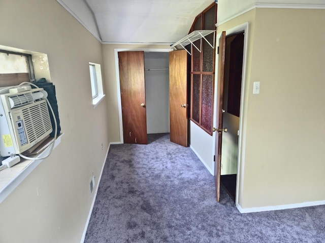 24 E Oakdale St, Bay Shore, NY 11706 - hall with carpet floors and vaulted ceiling