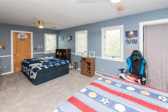 2 Sheafe Cir, Rock Tavern, NY 12575 - bedroom featuring multiple windows, ceiling fan, carpet flooring, and baseboards