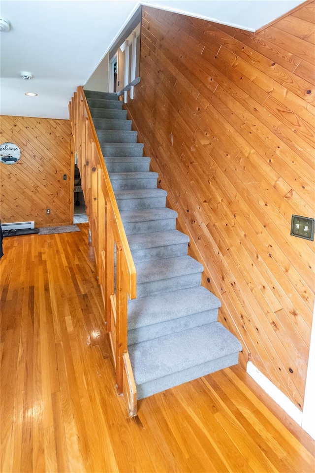 2 Sheafe Cir, Rock Tavern, NY 12575 - staircase with hardwood / wood-style flooring and wood walls