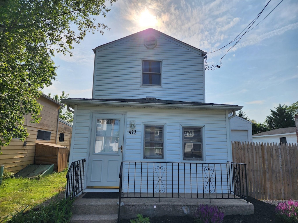 422 President Pl, West Babylon, NY 11704 - view of front facade featuring a porch