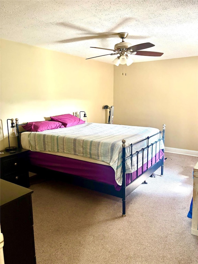 61 Bronx River Rd Unit 8E, Yonkers, NY 10704 - carpeted bedroom with a textured ceiling and ceiling fan