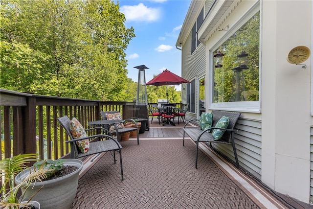 41 Indian Hill Rd, Brewster, NY 10509 - wooden deck with outdoor dining area