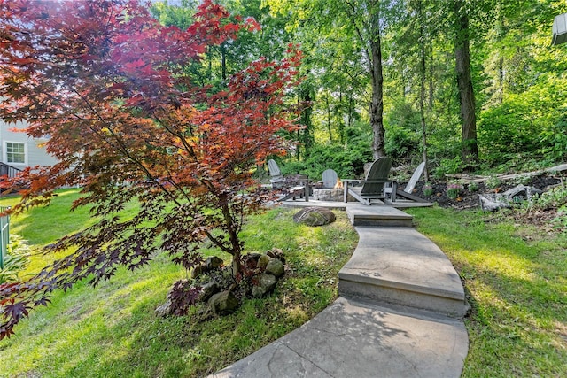 41 Indian Hill Rd, Brewster, NY 10509 - view of grassy yard with an outdoor fire pit